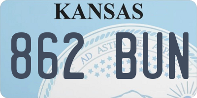 KS license plate 862BUN