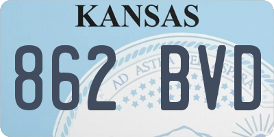 KS license plate 862BVD