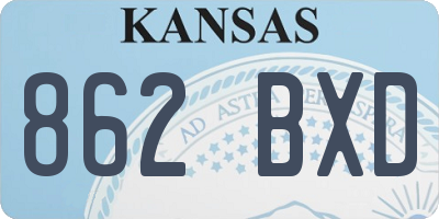 KS license plate 862BXD