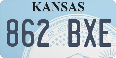 KS license plate 862BXE