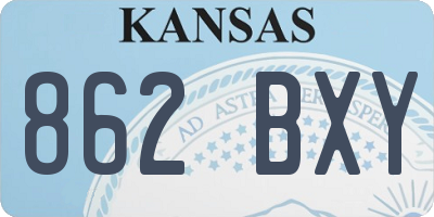 KS license plate 862BXY