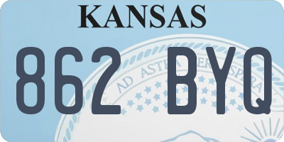 KS license plate 862BYQ