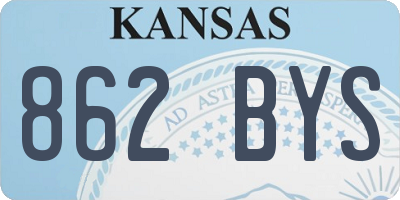 KS license plate 862BYS