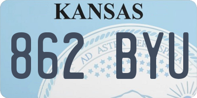 KS license plate 862BYU
