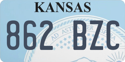 KS license plate 862BZC