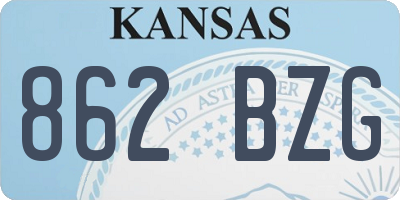 KS license plate 862BZG