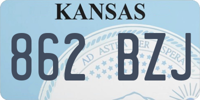 KS license plate 862BZJ