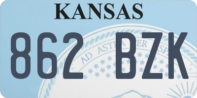KS license plate 862BZK