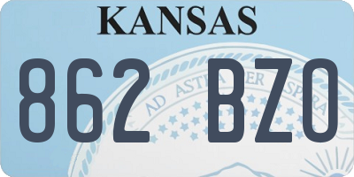 KS license plate 862BZO