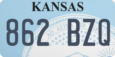 KS license plate 862BZQ