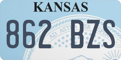KS license plate 862BZS