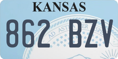 KS license plate 862BZV