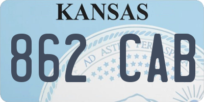 KS license plate 862CAB