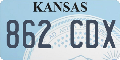 KS license plate 862CDX