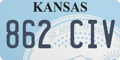 KS license plate 862CIV
