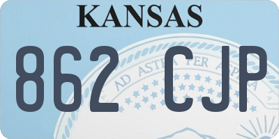 KS license plate 862CJP
