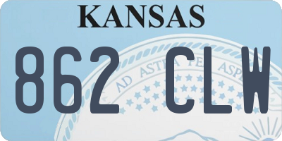 KS license plate 862CLW