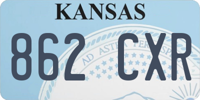 KS license plate 862CXR