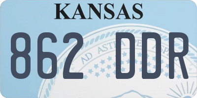 KS license plate 862DDR