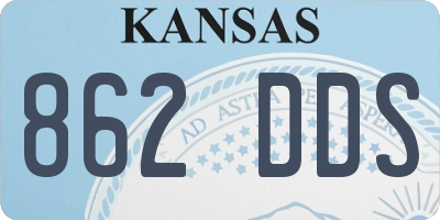 KS license plate 862DDS