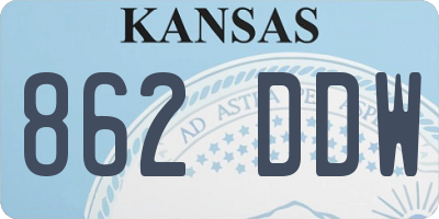 KS license plate 862DDW