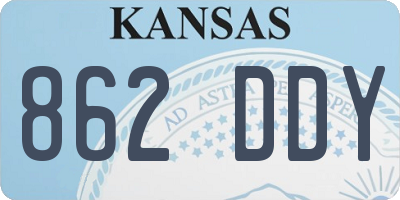KS license plate 862DDY