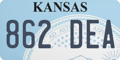 KS license plate 862DEA