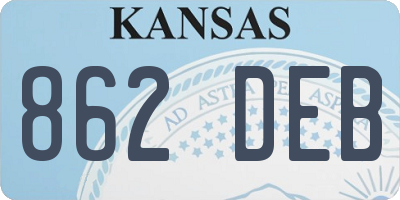 KS license plate 862DEB