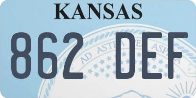 KS license plate 862DEF