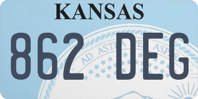 KS license plate 862DEG