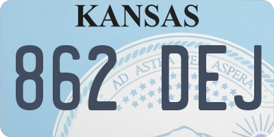 KS license plate 862DEJ