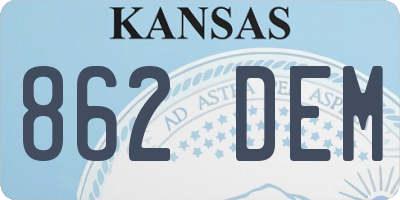 KS license plate 862DEM