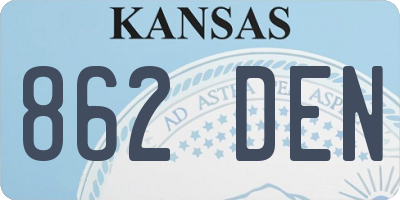 KS license plate 862DEN