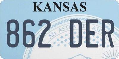 KS license plate 862DER