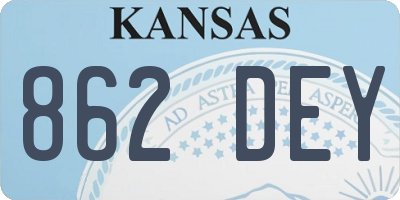 KS license plate 862DEY
