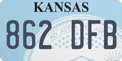 KS license plate 862DFB