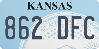 KS license plate 862DFC