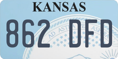 KS license plate 862DFD