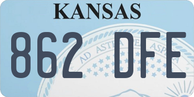 KS license plate 862DFE