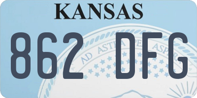 KS license plate 862DFG