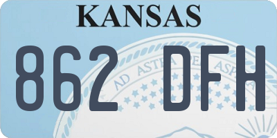 KS license plate 862DFH