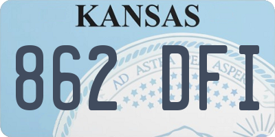 KS license plate 862DFI