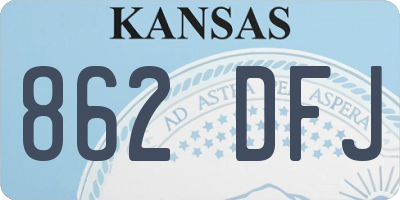 KS license plate 862DFJ