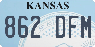 KS license plate 862DFM