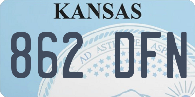 KS license plate 862DFN