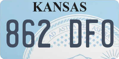 KS license plate 862DFO