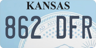 KS license plate 862DFR
