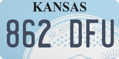 KS license plate 862DFU