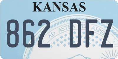 KS license plate 862DFZ