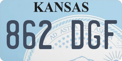KS license plate 862DGF